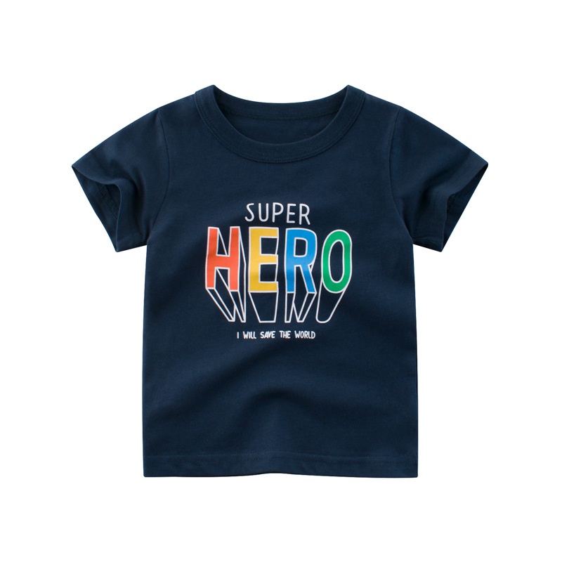 Baby Boy Casual SUPER HERO Print Short-sleeve Tee